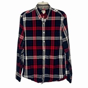 J.Crew Men’s Tartan Button Down Shirt | Medium | 100% Cotton
